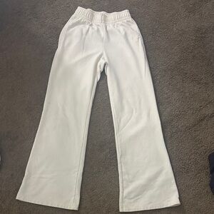 White baggy loose bottom sweatpants